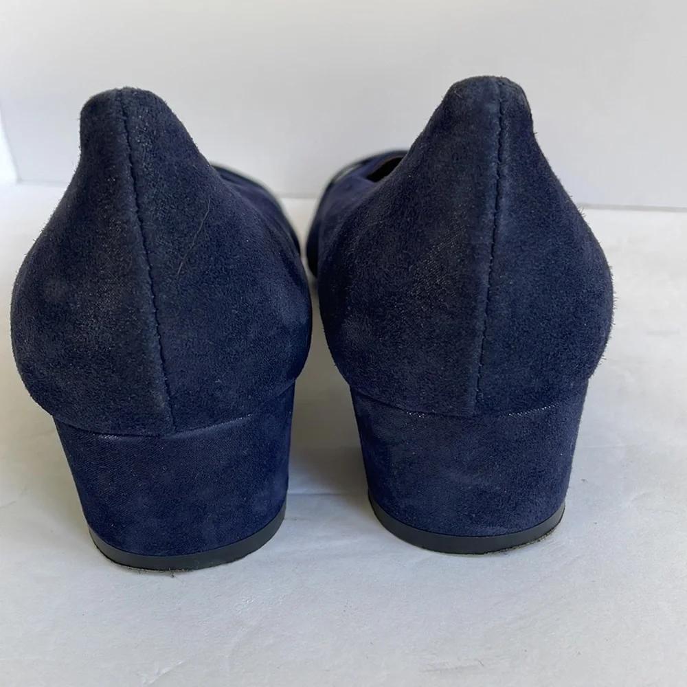 AGL navy blue suede point toe heels size 39